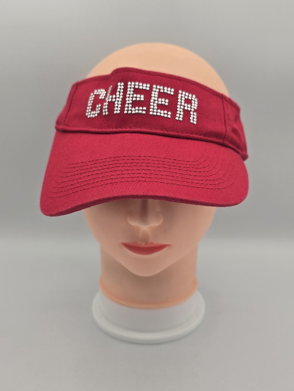Unbranded Cheer USA Red Cotton Adjustable Visor
